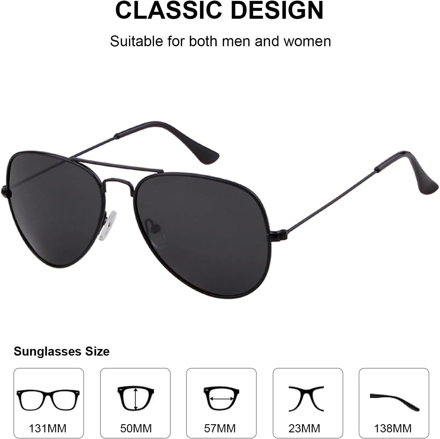 Classic Aviator Sunglasses Retro Aviator Sunglasses for Women Men UV Blocking