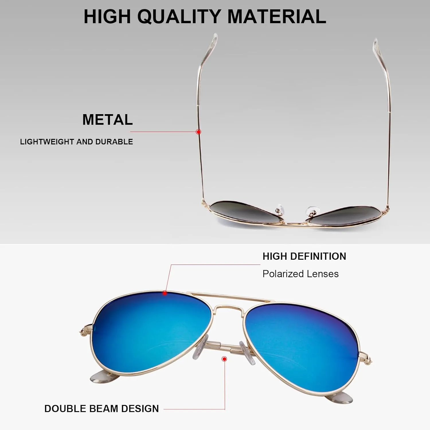 Classic Aviator Sunglasses Retro Aviator Sunglasses for Women Men UV Blocking