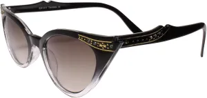 Classy Vintage Inspired Two Tone Frame Womens Cat Eye Sunglasses