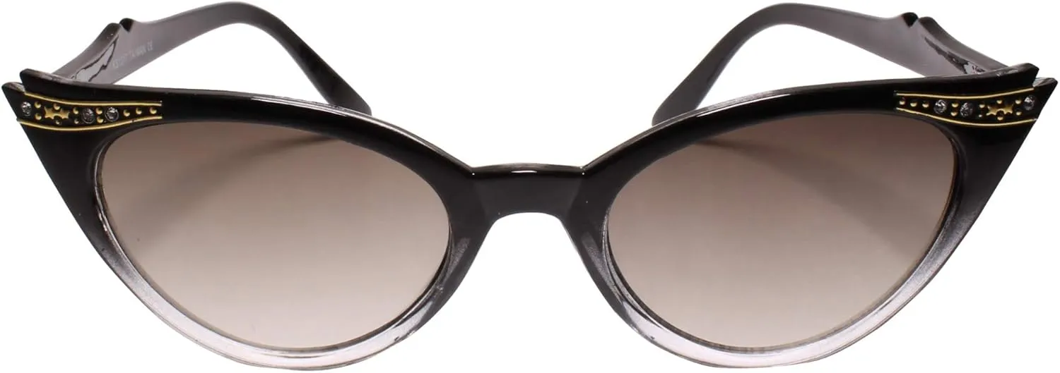 Classy Vintage Inspired Two Tone Frame Womens Cat Eye Sunglasses