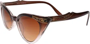 Classy Vintage Inspired Two Tone Frame Womens Cat Eye Sunglasses
