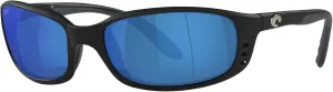Costa Del Mar Sunglasses for Men - Brine Mens Polarized Sunglasses - Fishing, Boating & Beach UV Protection - Size 59 - Matte Black/Blue Mirror 580P
