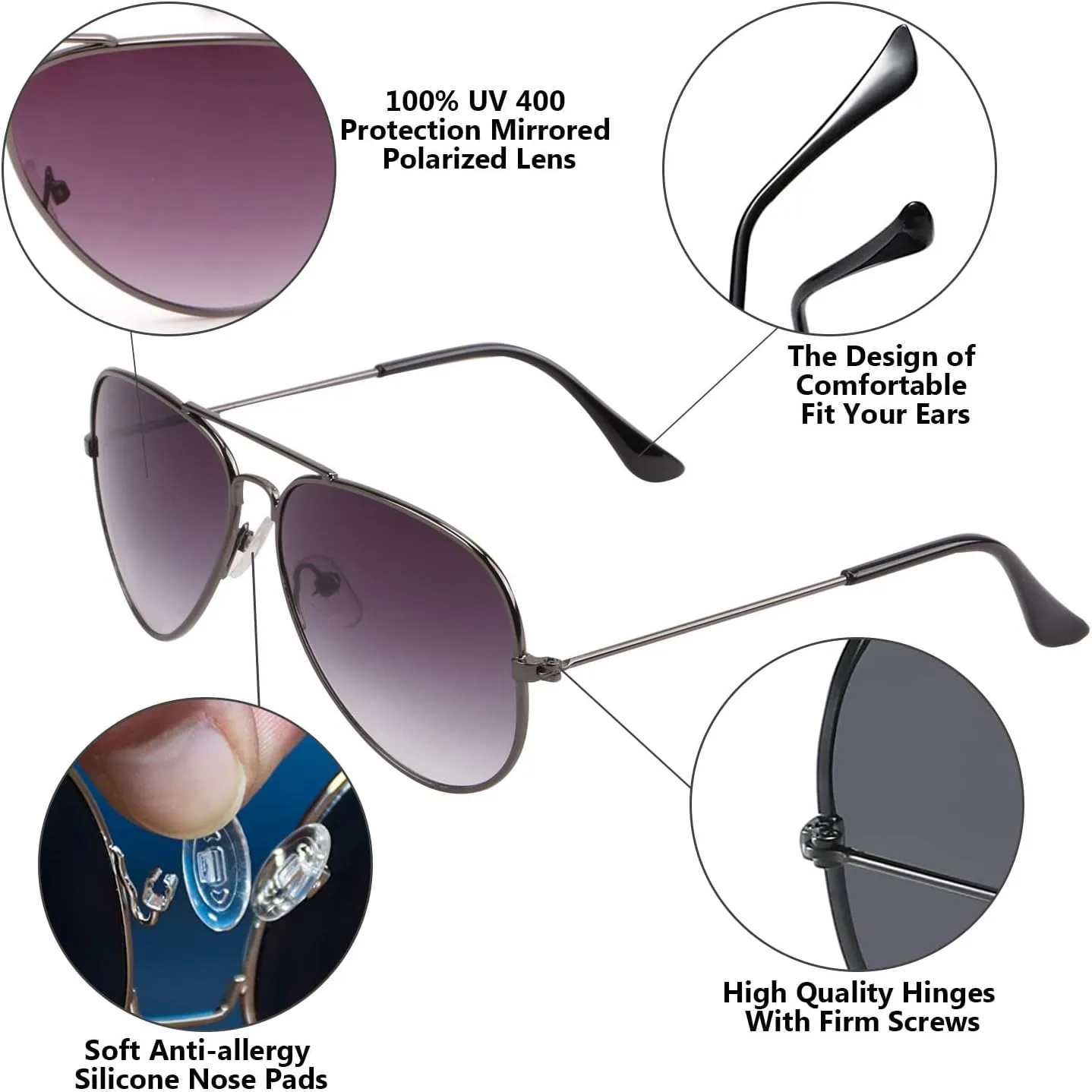 Creamily Kids Aviator Sunglasses UV Protection Aviator Sunglasses for Little Girls Boys Age 2-9