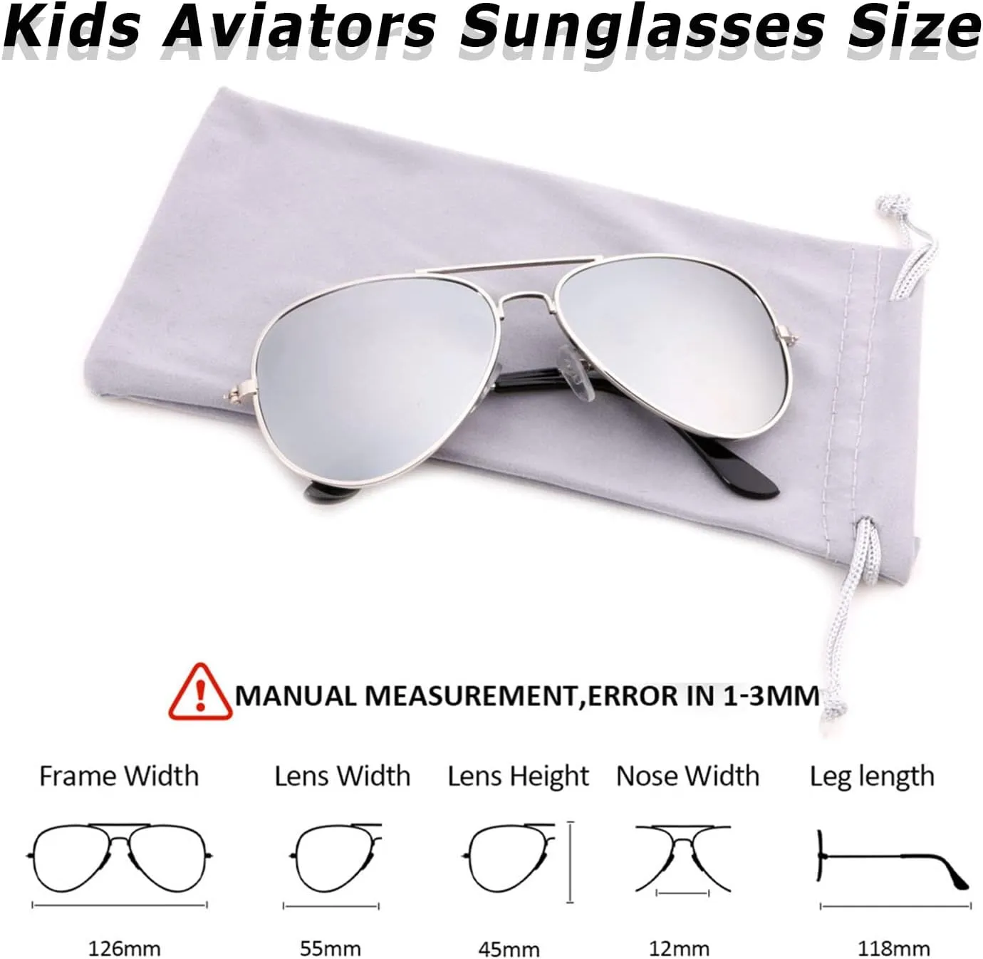 Creamily Kids Aviator Sunglasses UV Protection Aviator Sunglasses for Little Girls Boys Age 2-9