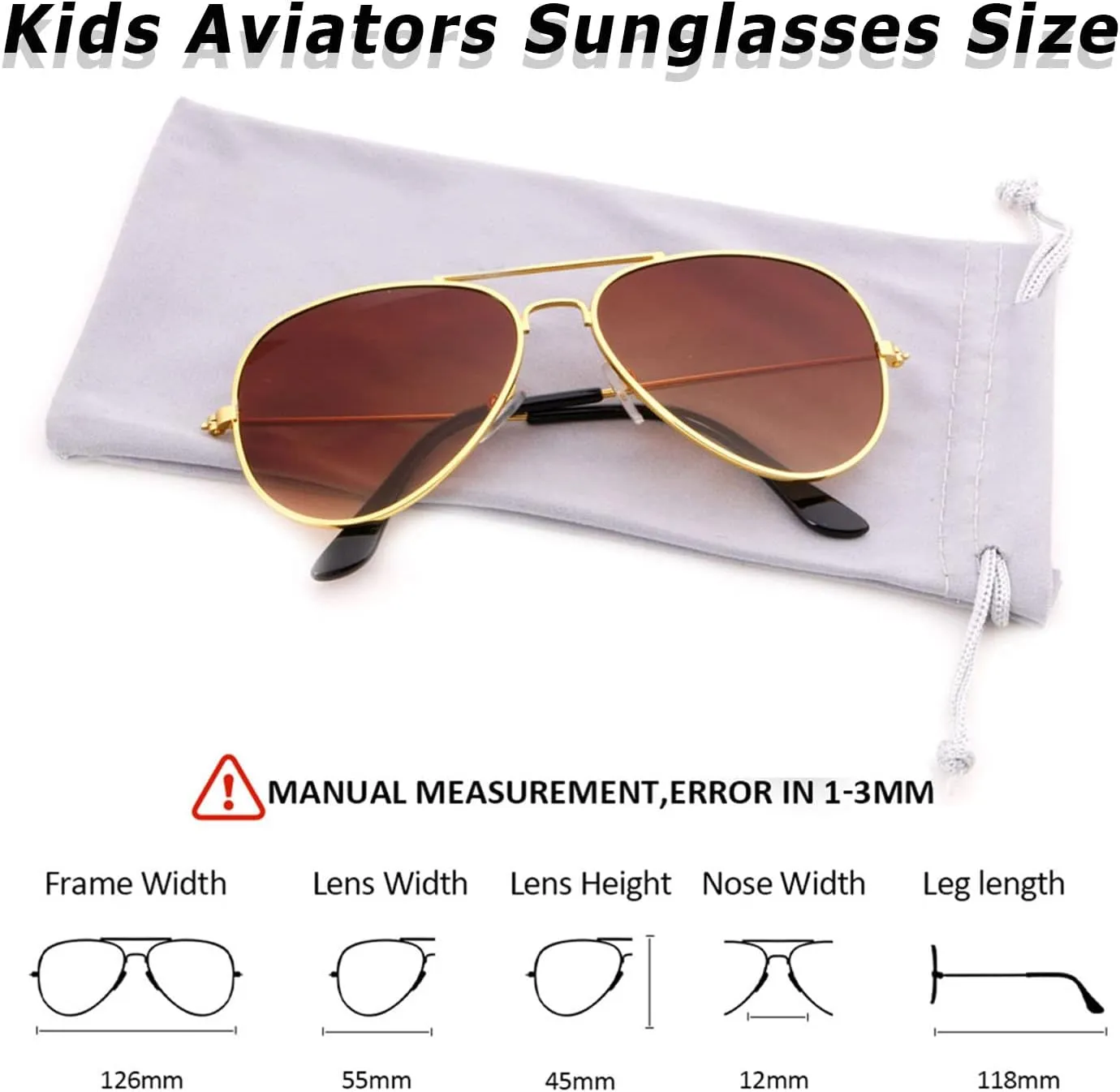 Creamily Kids Aviator Sunglasses UV Protection Aviator Sunglasses for Little Girls Boys Age 2-9