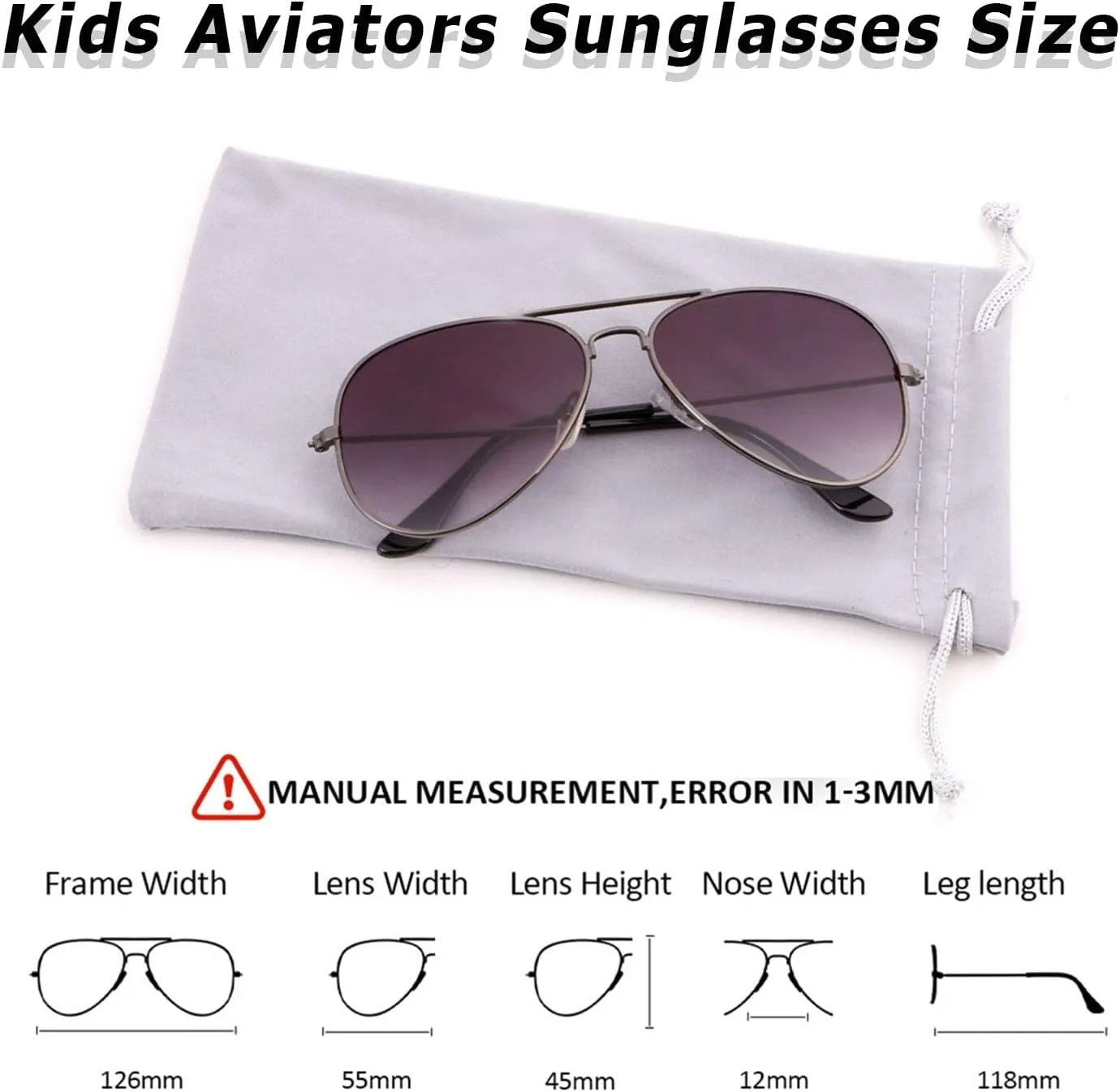 Creamily Kids Aviator Sunglasses UV Protection Aviator Sunglasses for Little Girls Boys Age 2-9