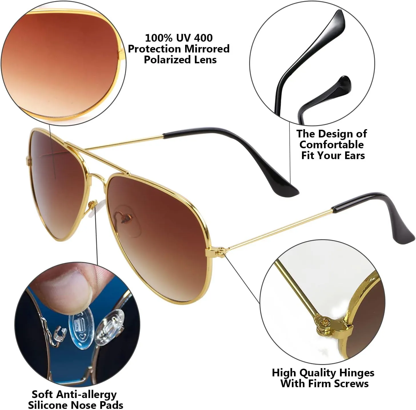 Creamily Kids Aviator Sunglasses UV Protection Aviator Sunglasses for Little Girls Boys Age 2-9
