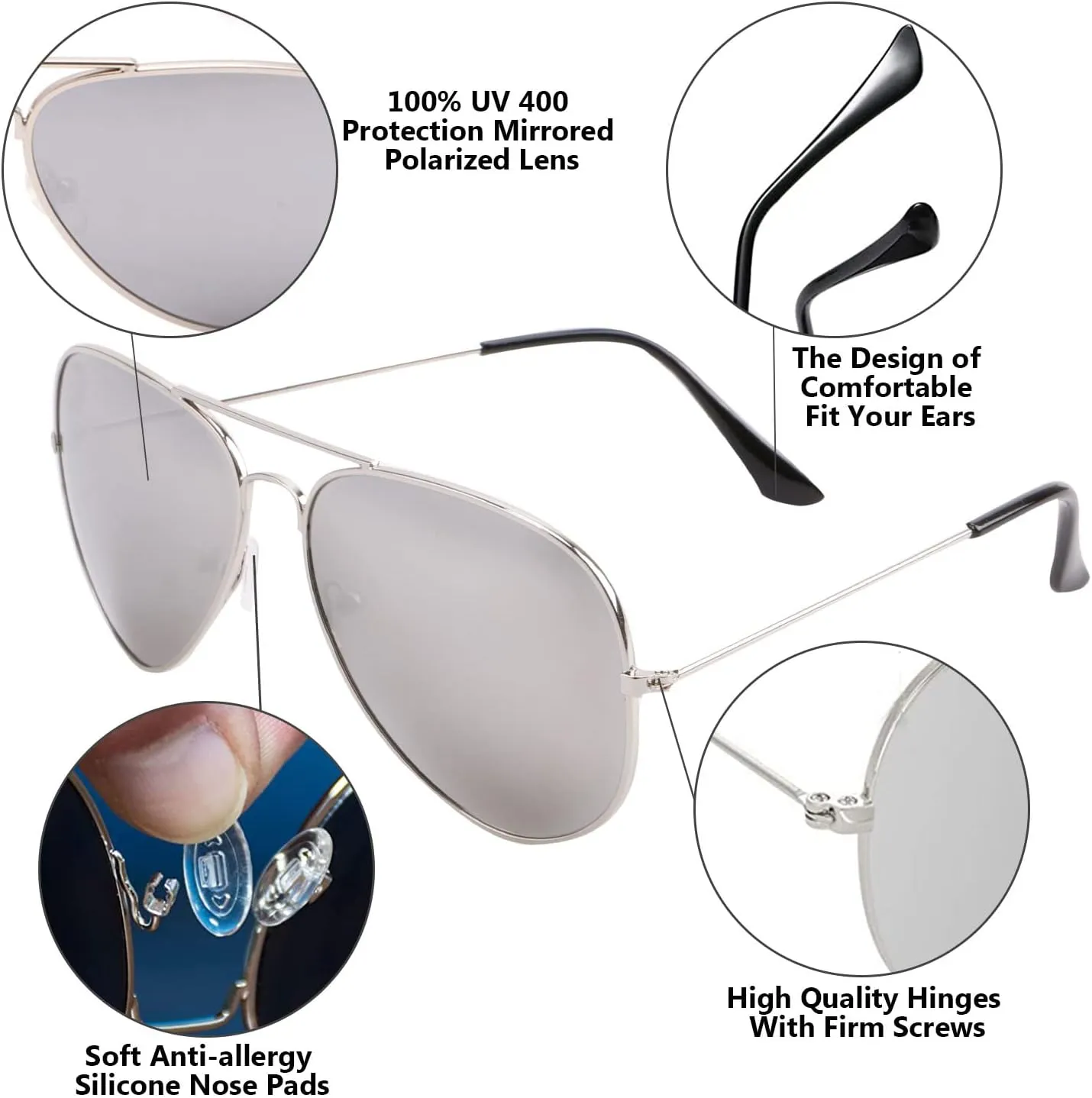 Creamily Kids Aviator Sunglasses UV Protection Aviator Sunglasses for Little Girls Boys Age 2-9