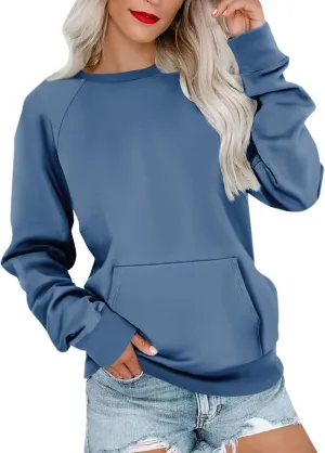Crewneck Sweatshirts Women Oversized Long Sleeve Pullover Tops Relaxed Fit Comfy Fall Sweaters 2024 Preppy Clothes