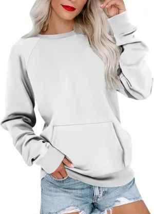 Crewneck Sweatshirts Women Oversized Long Sleeve Pullover Tops Relaxed Fit Comfy Fall Sweaters 2024 Preppy Clothes
