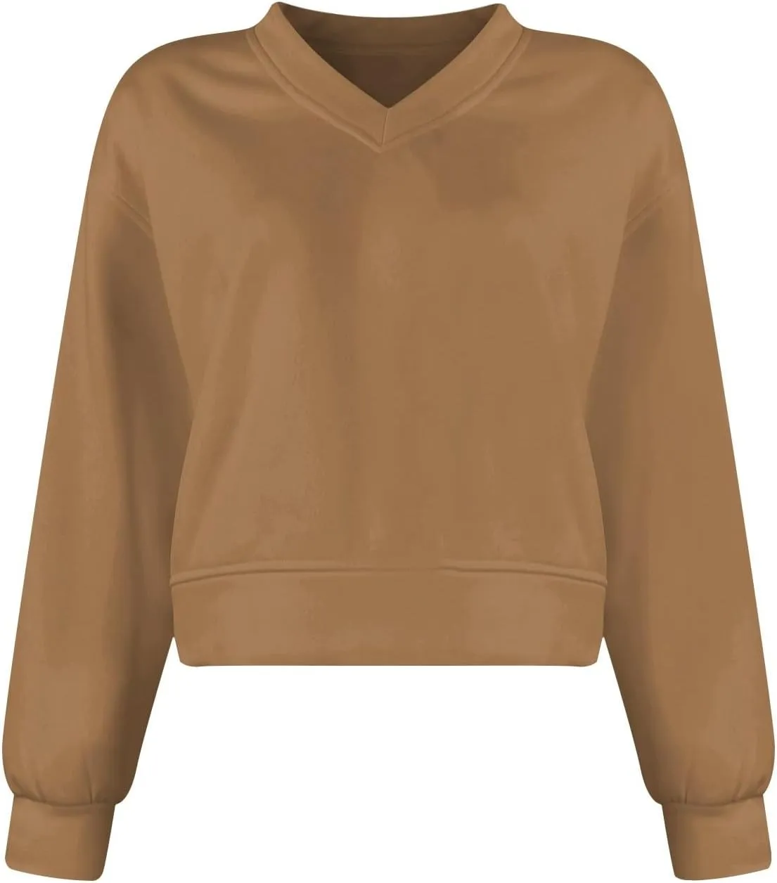 Cropped Sweatshirts for Women V Neck Workout Sweatshirt Fleece Lightweight Sweatshirts Long Sleeve Batwing Tops