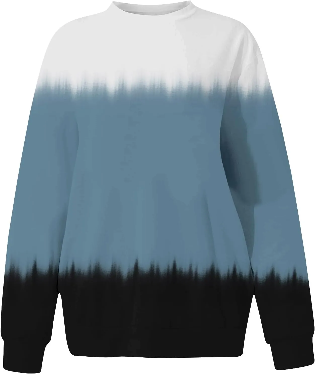 Cute Fall Sweatshirts For Women Crew Neck Lightweight Pullover Gradient Color Oversized Sweatshirt Trendy Sweaters