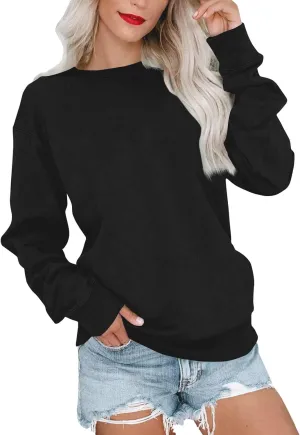 Cute Fall Sweatshirts For Women Crew Neck Lightweight Pullover Gradient Color Oversized Sweatshirt Trendy Sweaters
