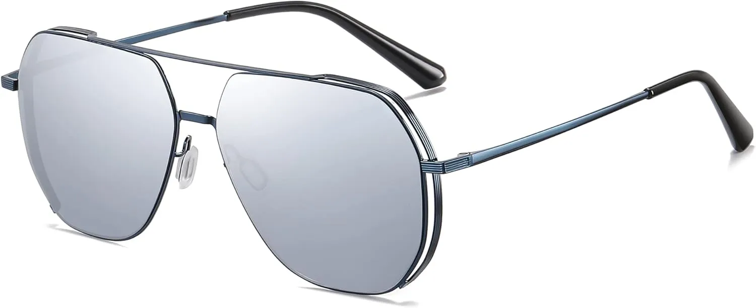Cyxus Aviator Sunglasses for Men Polarized UV400 Protection Military Pilot Sunglasses Trendy for Driving Hiking
