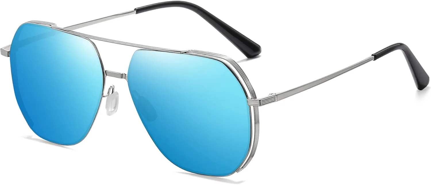 Cyxus Aviator Sunglasses for Men Polarized UV400 Protection Military Pilot Sunglasses Trendy for Driving Hiking