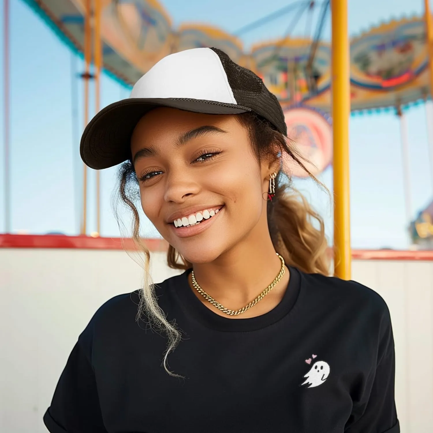 DALIX Two Tone Trucker Hat Summer Mesh Cap with Adjustable Snapback Strap