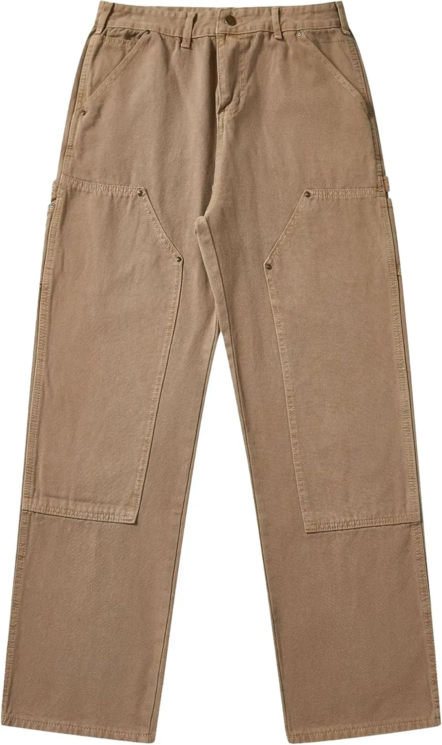 DGHM-JLMY Men's Workwear Carpenter Jeans Relaxed Fit Work Pants Jean Double-Front Utility Logger Jean Trousers