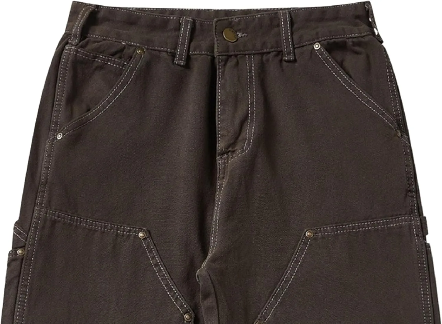 DGHM-JLMY Men's Workwear Carpenter Jeans Relaxed Fit Work Pants Jean Double-Front Utility Logger Jean Trousers