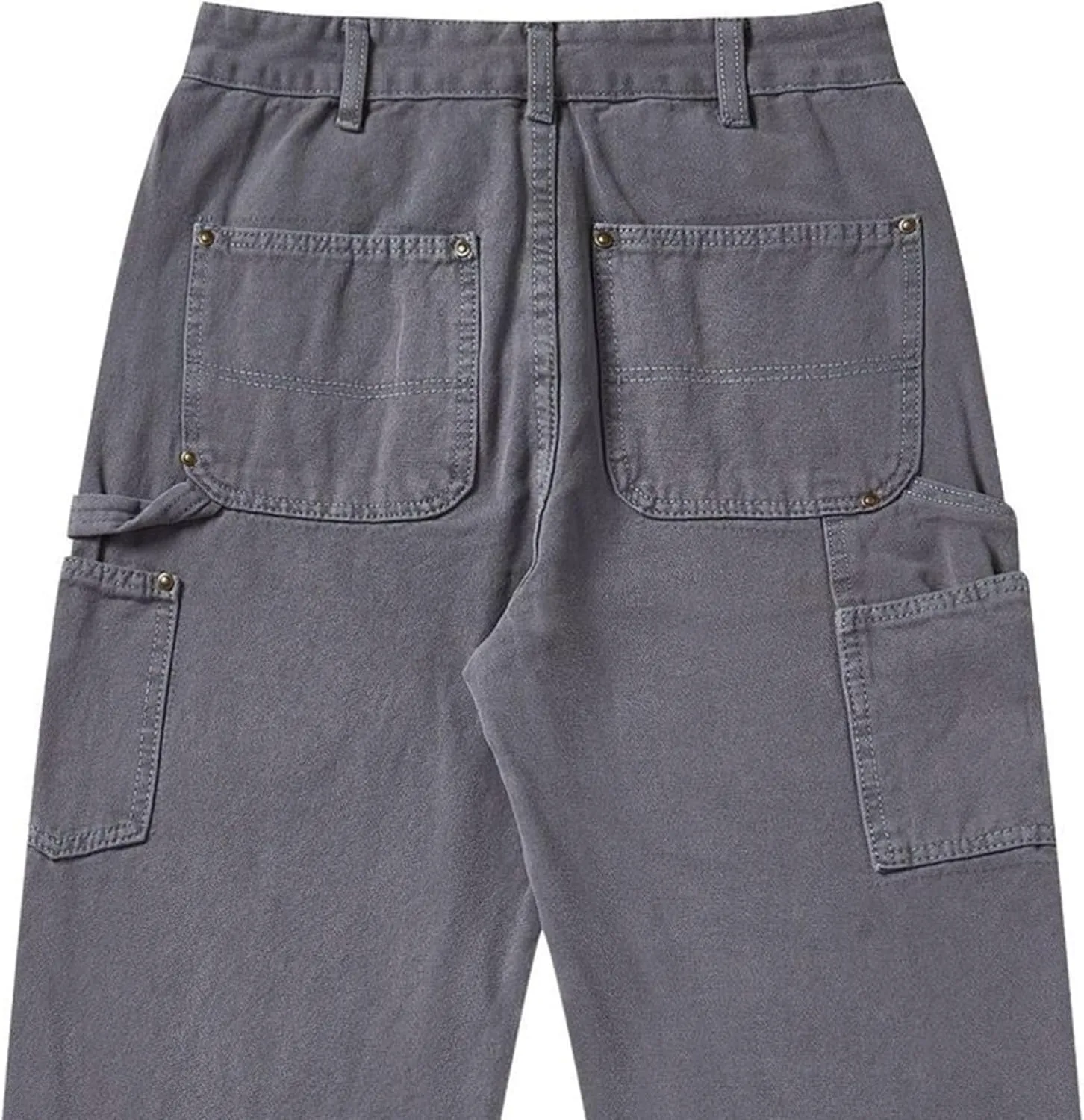 DGHM-JLMY Men's Workwear Carpenter Jeans Relaxed Fit Work Pants Jean Double-Front Utility Logger Jean Trousers