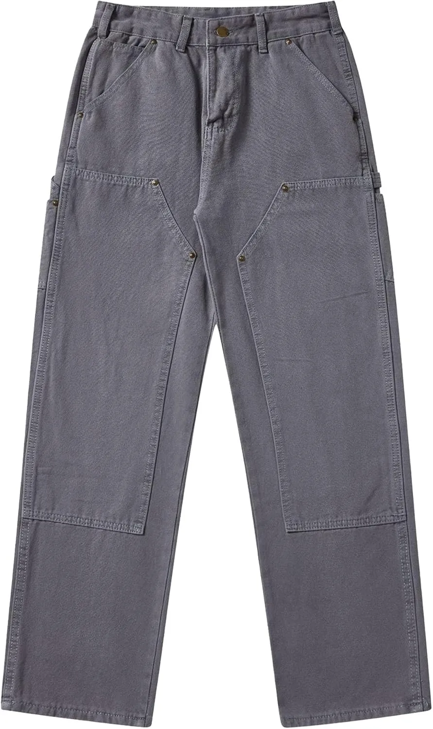 DGHM-JLMY Men's Workwear Carpenter Jeans Relaxed Fit Work Pants Jean Double-Front Utility Logger Jean Trousers