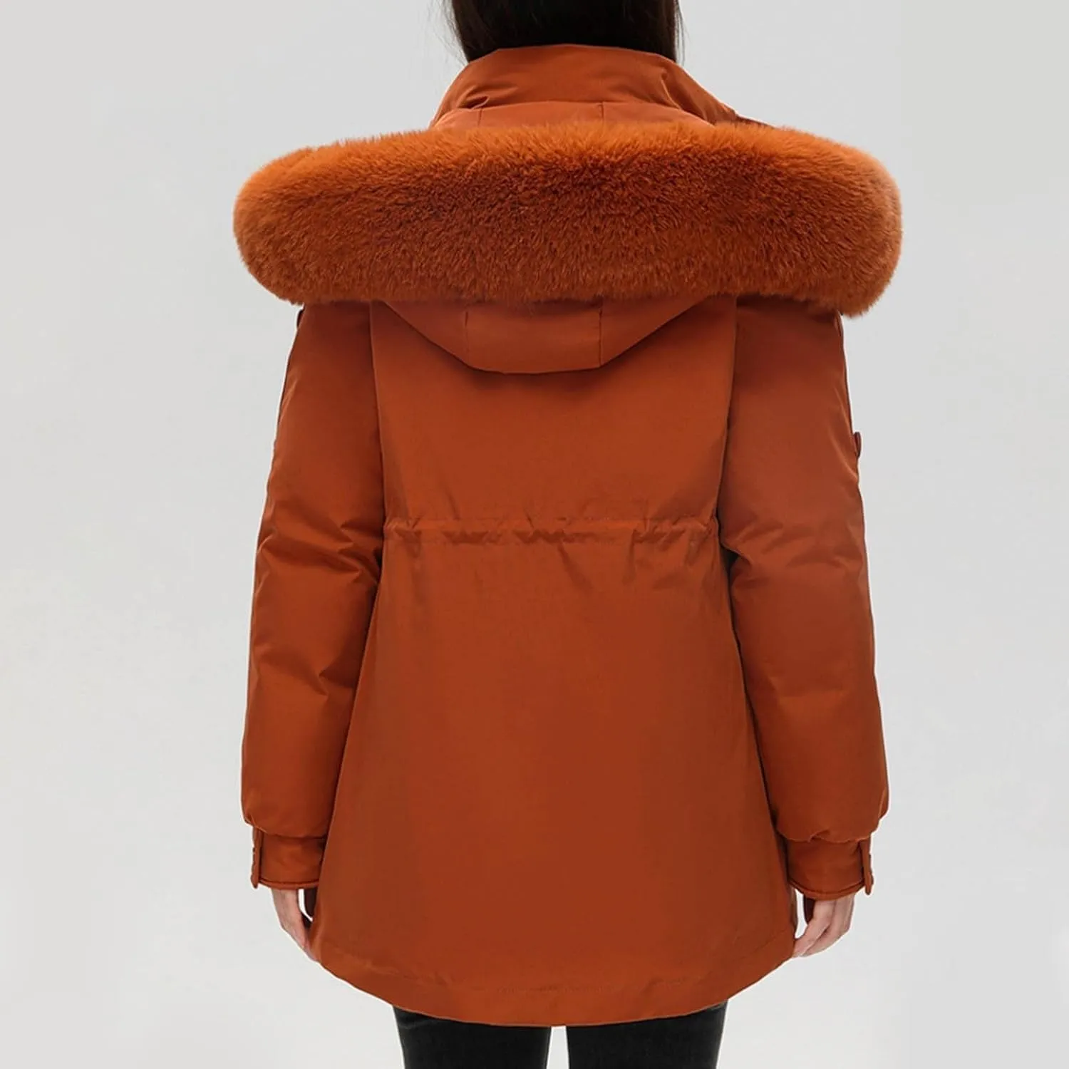 Down jackets down jacket Winter Puffer Jackets For Women Warm Thicken Parka Coat With Removable Fur Hood