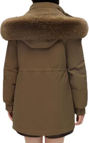 Down jackets down jacket Winter Puffer Jackets For Women Warm Thicken Parka Coat With Removable Fur Hood