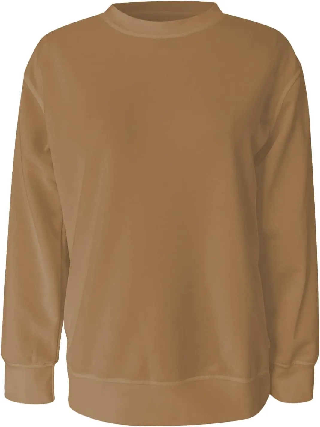 Fall Crewneck Sweatshirts Women Lightweight Pullover Solid Winter Sweatshirt Oversized Long Sleeve Tops Dressy Casual