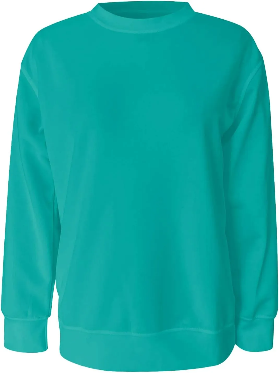 Fall Crewneck Sweatshirts Women Lightweight Pullover Solid Winter Sweatshirt Oversized Long Sleeve Tops Dressy Casual