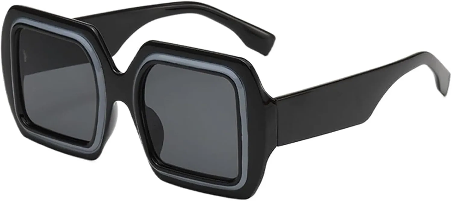 Fashion Personality Square Large Frame Men And Women Vacation Street Shooting Polarized Sunglasses