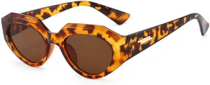 Fashion Punk Oval Sunglasses Women Vintage Cat Eye Sunglasses Men Steampunk Leopard Glasses UV400 Eyewear