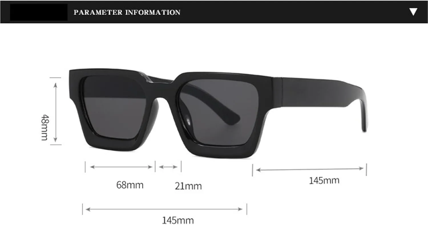 Fashion Square Large Frame Sunglasses Men And Women Gray Driving Party Photo Vacation Sun Glasses