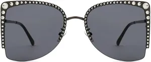 Fashion Vintage Diamond Cat Eye Sunglasses Women Crystal Rhinestone Sun Glasses Trend Luxury Ladies Metal Shades