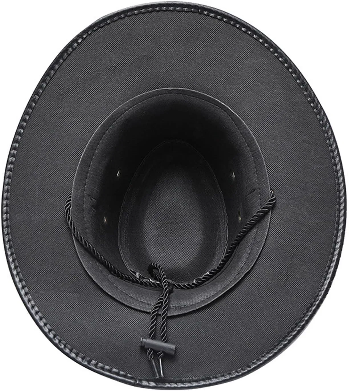 Faux Leather Cowboy Style Classic Western Wide Brim Cowgirl Hat with Buckle Belt Felt Fedora