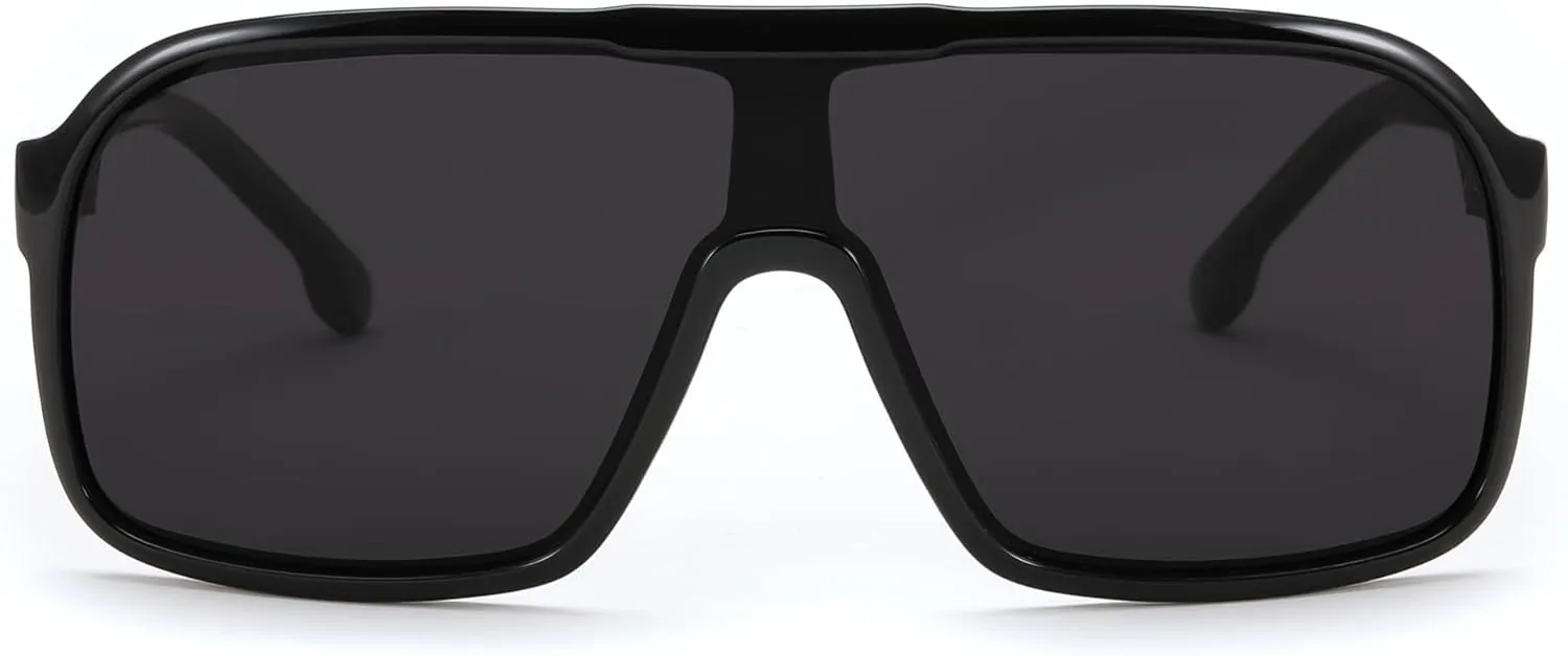 FEISEDY Fashion Polarized Sunglasses Oversized One Piece Reflective Lens Sports Sun Glasses B0122