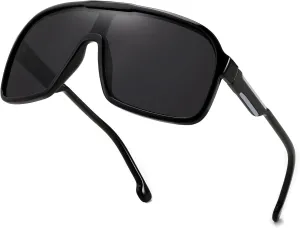 FEISEDY Fashion Polarized Sunglasses Oversized One Piece Reflective Lens Sports Sun Glasses B0122