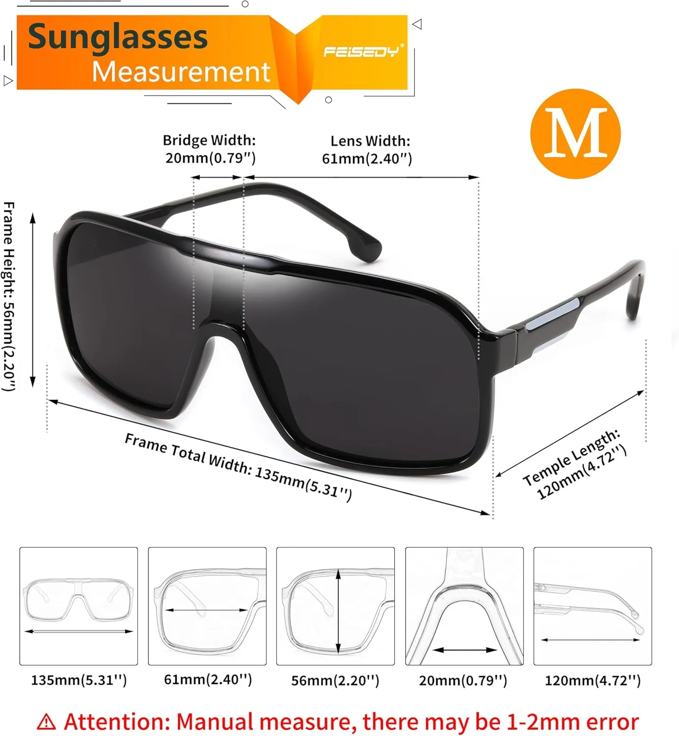 FEISEDY Fashion Polarized Sunglasses Oversized One Piece Reflective Lens Sports Sun Glasses B0122