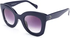FEISEDY Retro Oversized Square Horn Sunglasses Semi Cat Eye Butterfly Glass Big Thick Bold Frame B2572