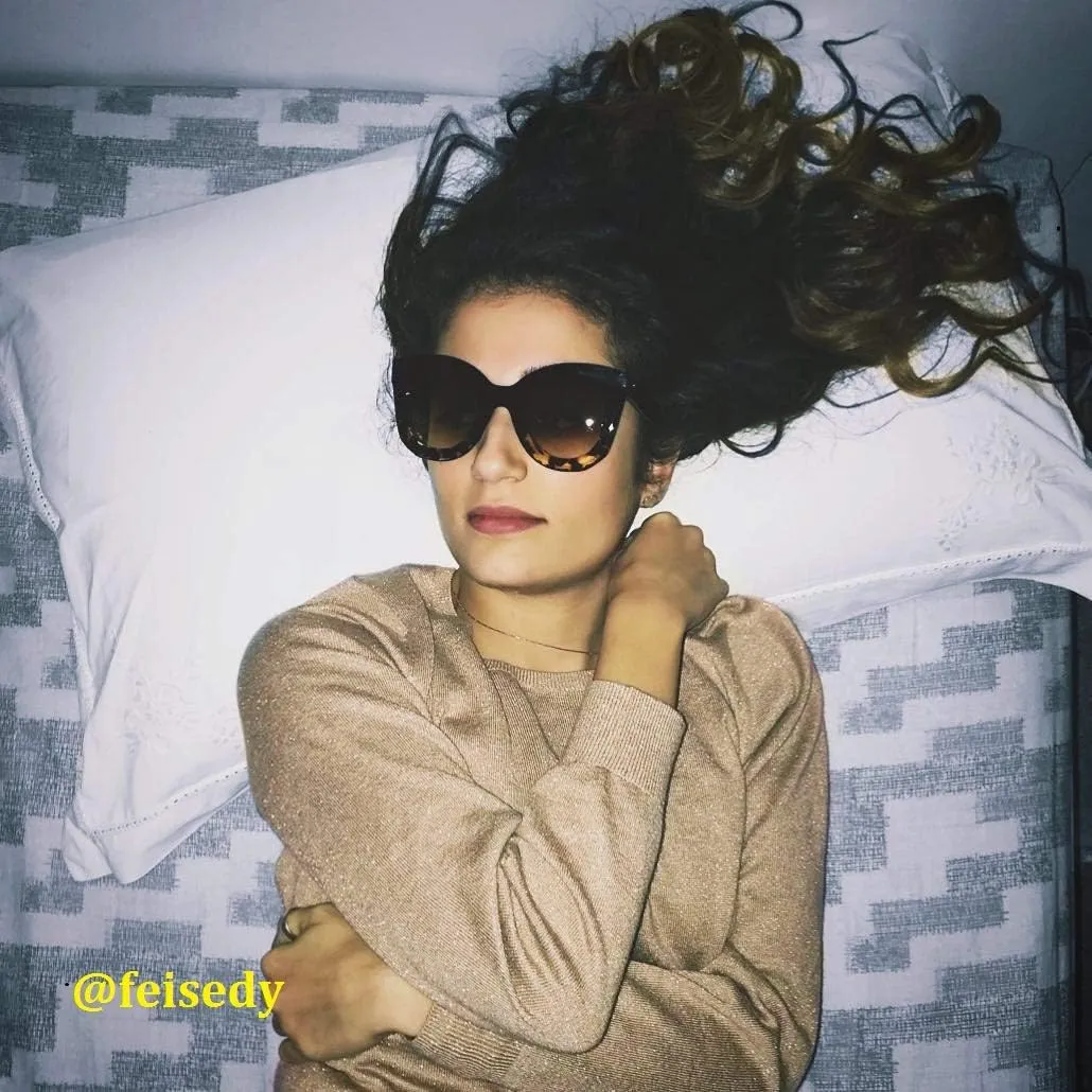 FEISEDY Retro Oversized Square Horn Sunglasses Semi Cat Eye Butterfly Glass Big Thick Bold Frame B2572