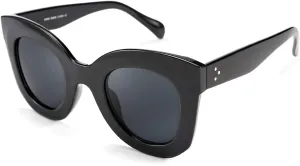 FEISEDY Retro Oversized Square Horn Sunglasses Semi Cat Eye Butterfly Glass Big Thick Bold Frame B2572