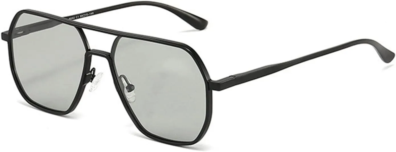 FHKQMLFQ-Retro Polarized Driving Cycling Man Trendy Commuter UV400 Sunglasses Gift