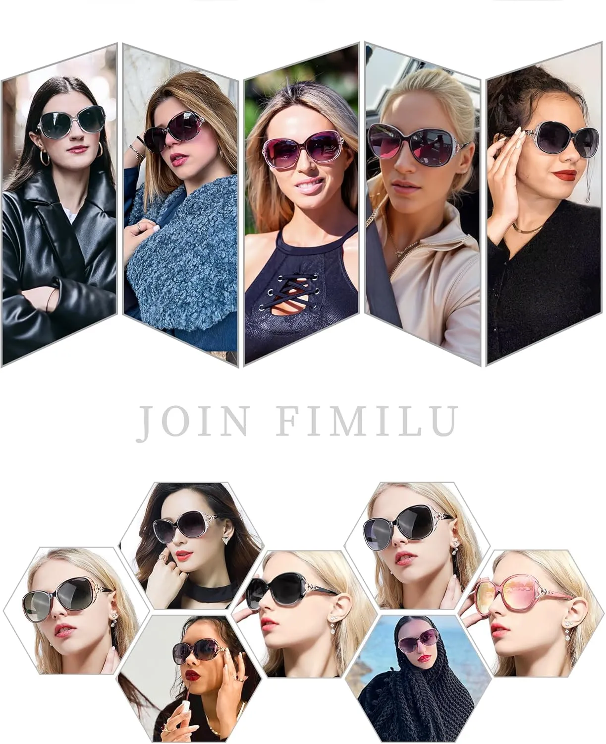 FIMILU Sunglasses for Women Trendy Polarized Sunglasses Oversized Big Sun Glasses Ladies Shades UV Protection