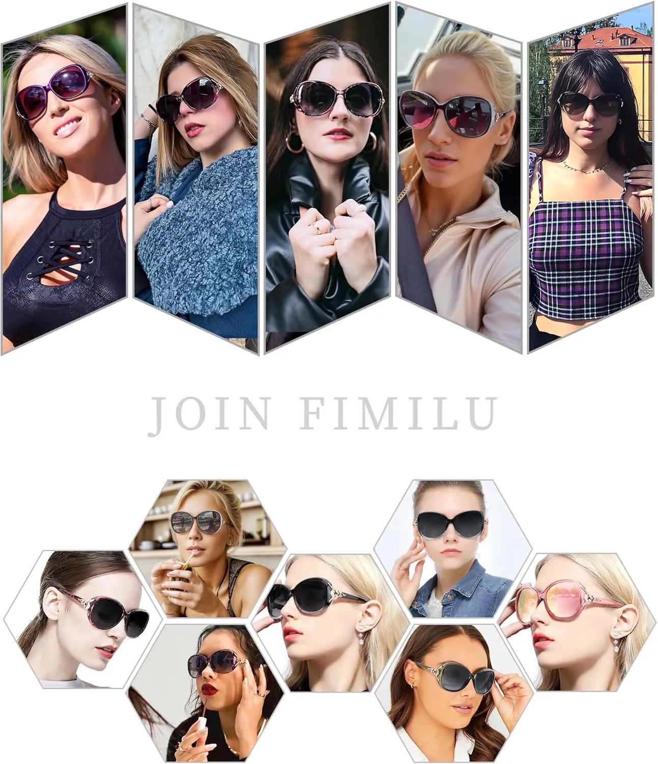 FIMILU Sunglasses for Women Trendy Polarized Sunglasses Oversized Big Sun Glasses Ladies Shades UV Protection