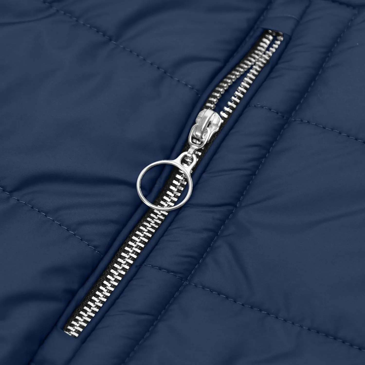 Fleece Lined Down Jacket Women Zip up Puffer Jacket Faux Fur Coat Quilted Insulated Jacket Warm Parka Coat