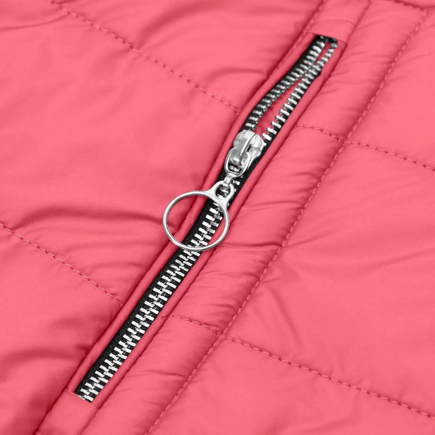 Fleece Lined Down Jacket Women Zip up Puffer Jacket Faux Fur Coat Quilted Insulated Jacket Warm Parka Coat