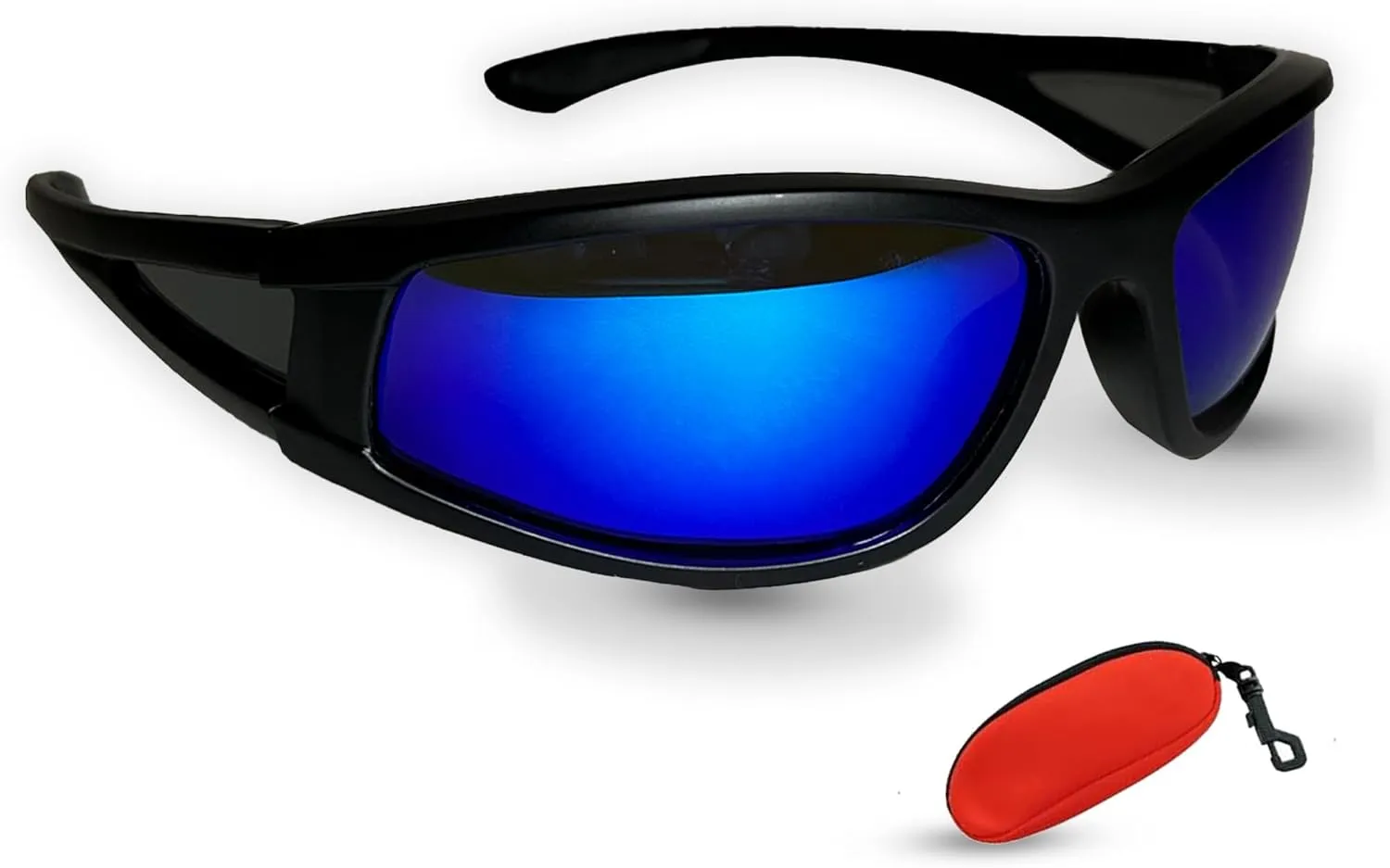 Floating Polarized Sunglasses Men & Women, Classic Wrap Polarized Sunglasses with Blue Polarized Lenses & Floating Case