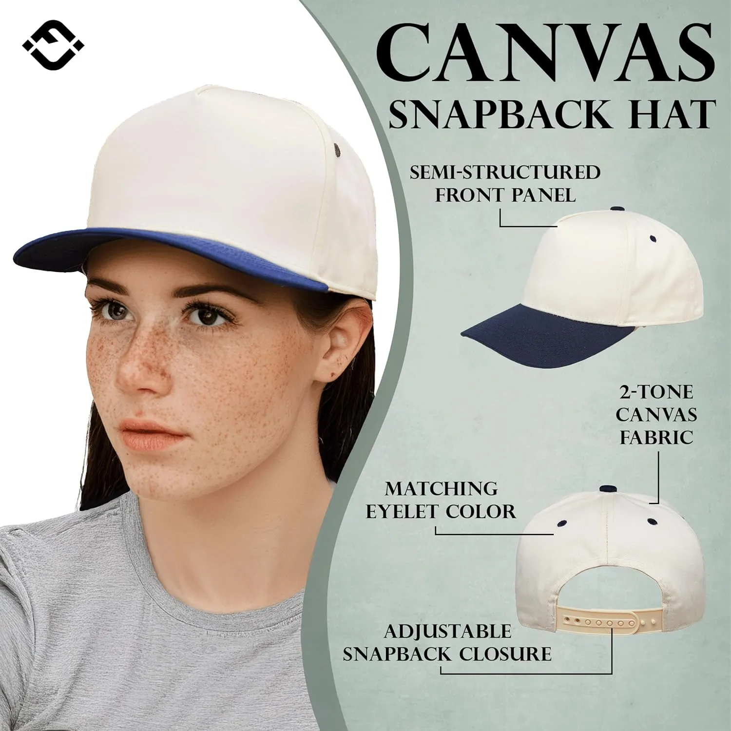 Funky Junque Two Tone Vintage Canvas Snapback Hats