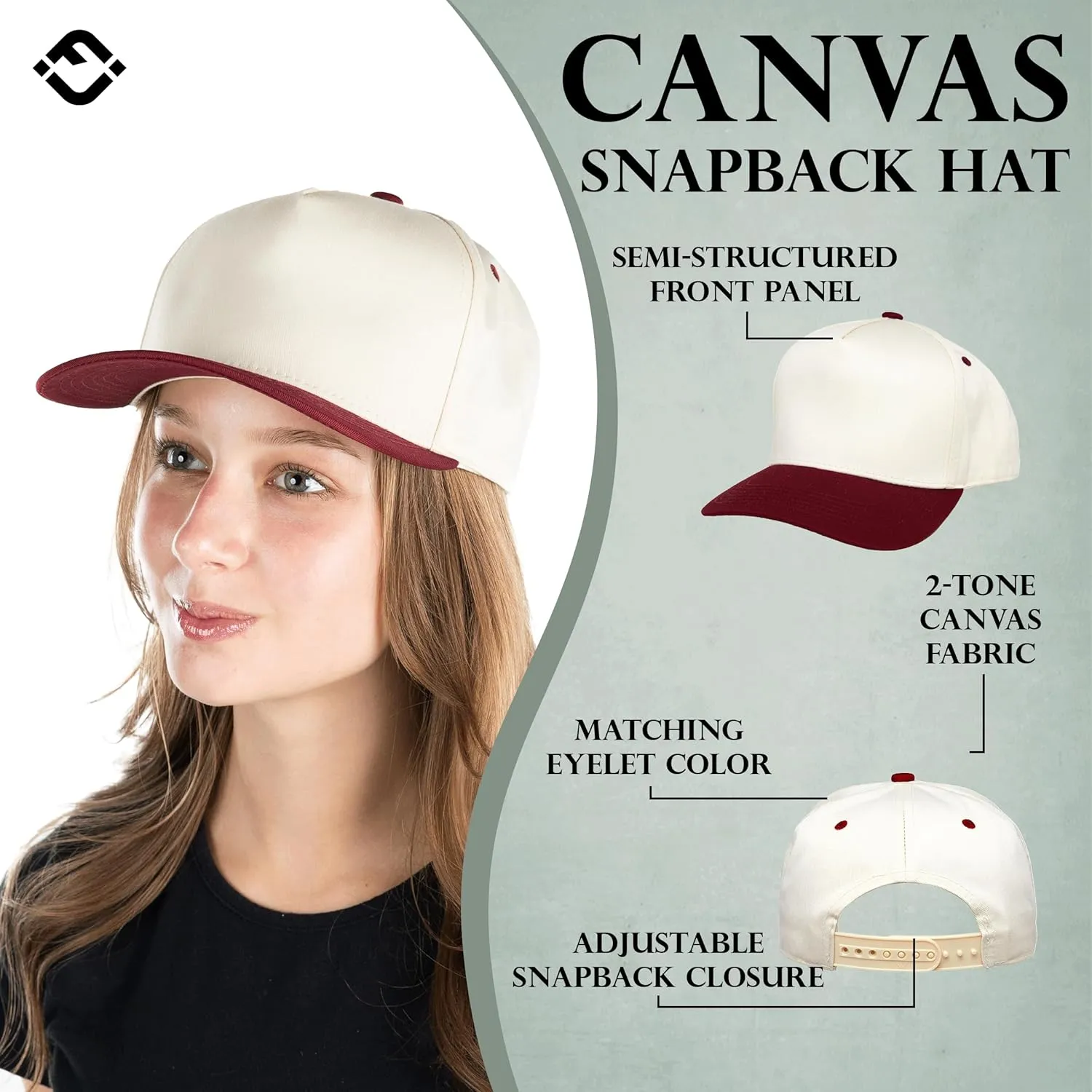Funky Junque Two Tone Vintage Canvas Snapback Hats