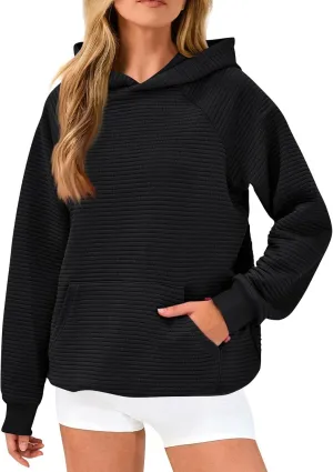 GOFULY Women'S Fashion Hoodies & Sweatshirts Long Sleeve Knit Fall Oversized Sweaters Solid Pullover Sweatshirts With Pockets