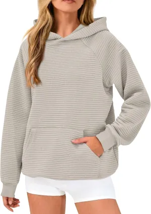 GOFULY Women'S Fashion Hoodies & Sweatshirts Long Sleeve Knit Fall Oversized Sweaters Solid Pullover Sweatshirts With Pockets
