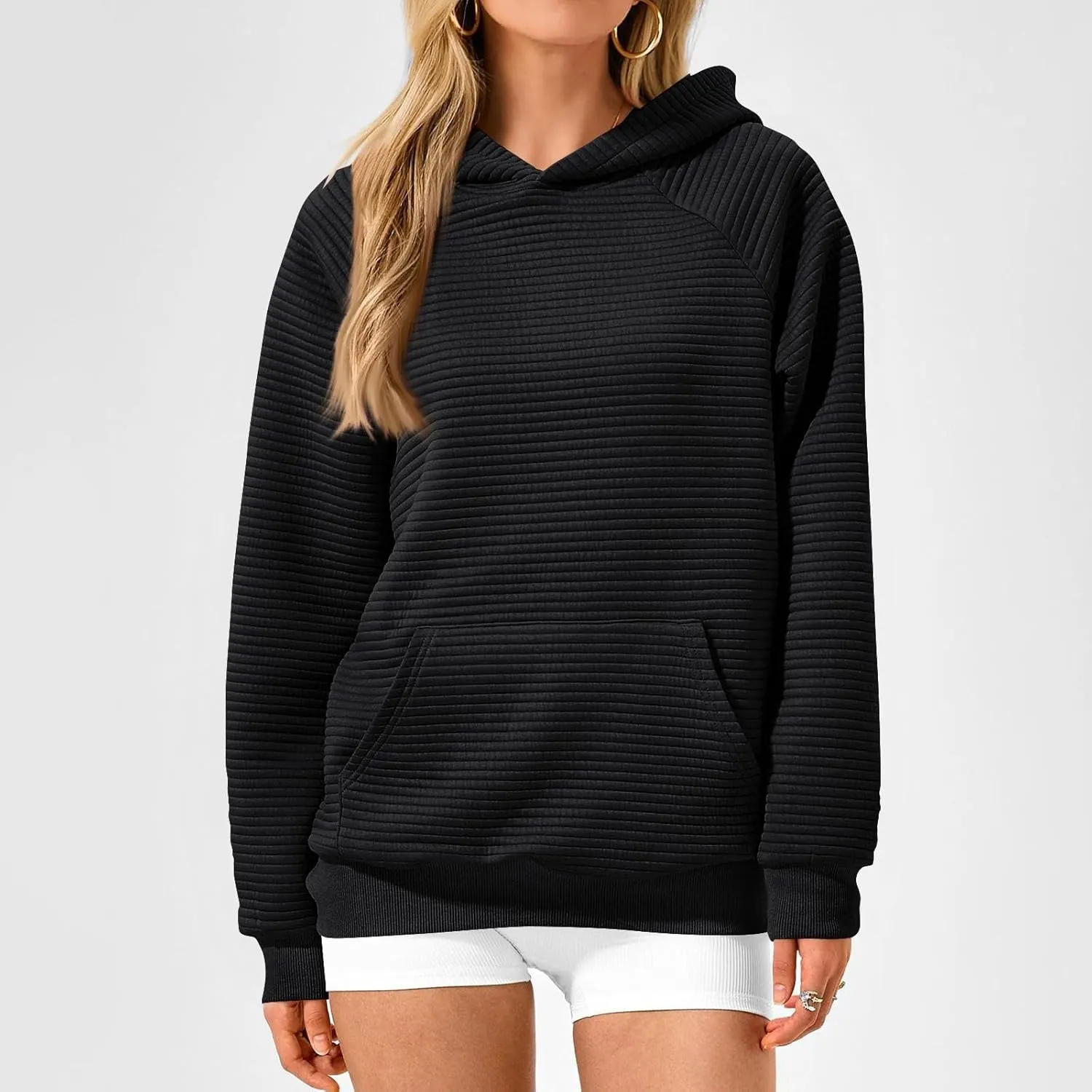 GOFULY Women'S Fashion Hoodies & Sweatshirts Long Sleeve Knit Fall Oversized Sweaters Solid Pullover Sweatshirts With Pockets